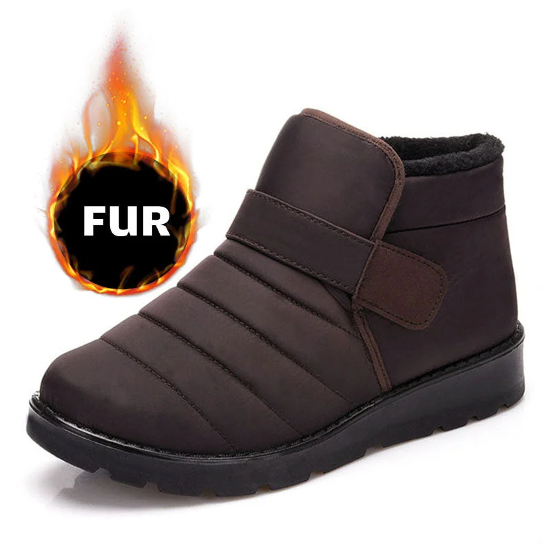 Men Winter Snow Boots Male Fur Ankle Boots Men Shoes Warm Plush Men Outdoor Work Shoes Unisex Waterproof Winter Boots Plus Size