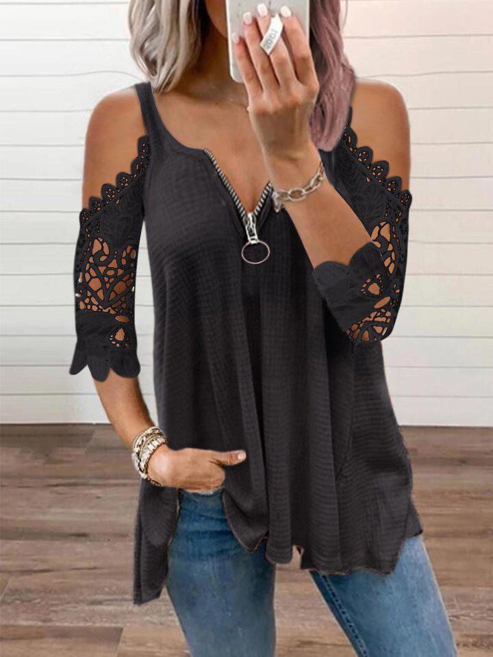 Women's V-neck Half Sleeve Tops