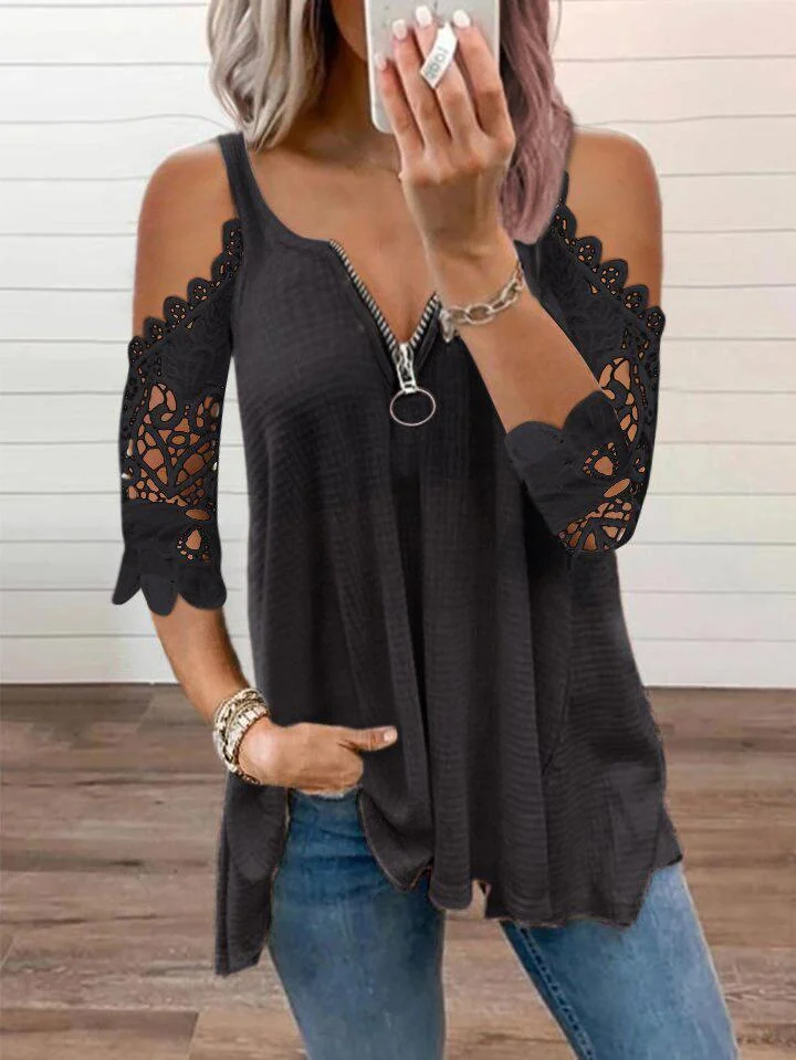 Women's V-neck Half Sleeve Tops