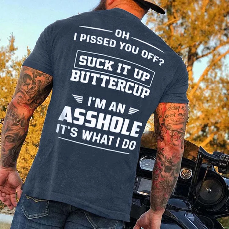Mens Casual Letter Printed Short Sleeve Funny Offensive T-Shirt