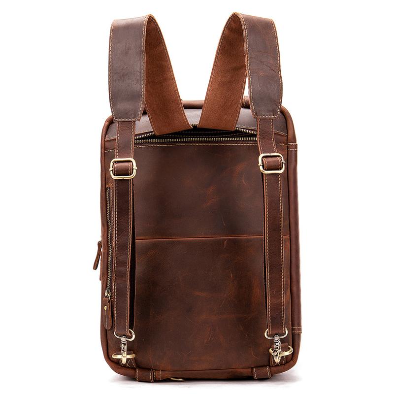 Multi-Functional Spacious Interior Comfortable Grab Detachable Sling Strap Genuine Leather Bag
