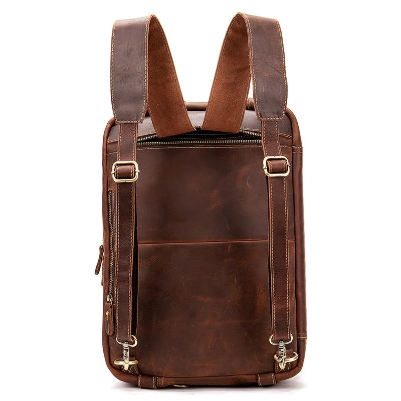 Multi-Functional Spacious Interior Comfortable Grab Detachable Sling Strap Genuine Leather Bag