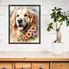 Golden Retriever And Flowers-11CT Stamped Cross Stitch 40*50cm/15.75*19.69in