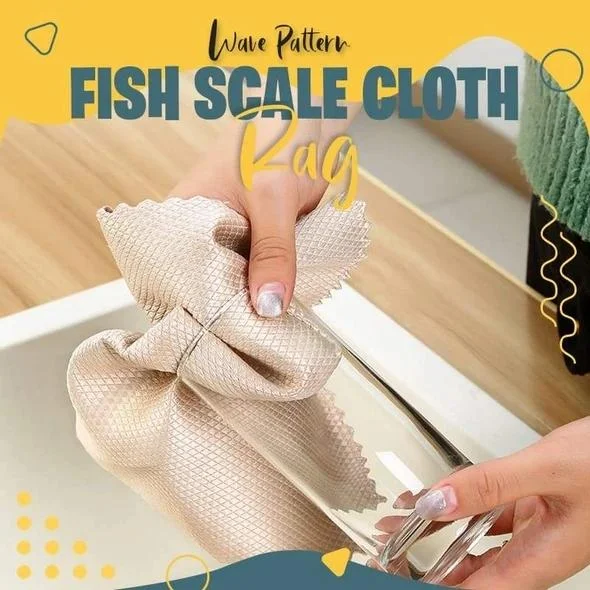 Wave Pattern Fish Scale Cloth Rag