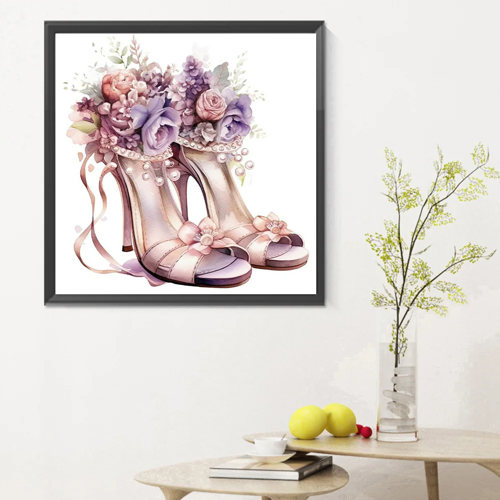 Diamond Painting - Full Round Drill - Flower High Heels(Canvas|30*30cm)