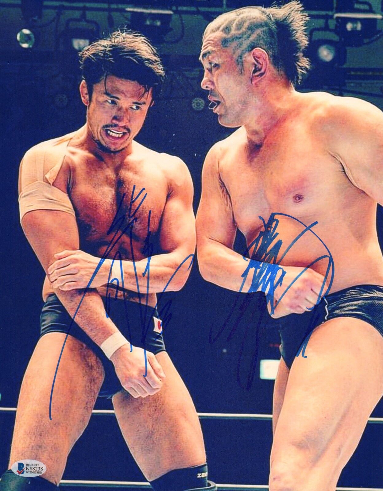 Minoru Suzuki & Katsuyori Shibata Signed 11x14 Photo Poster painting BAS New Japan Pro Wrestling