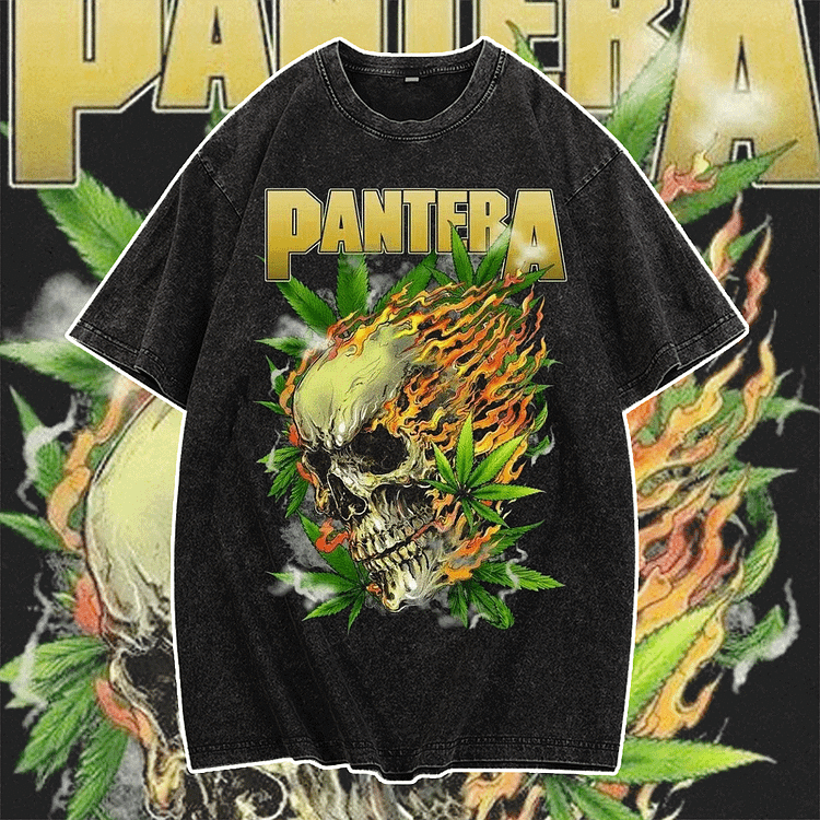 Davidhawaii100% Cotton Casual Vintage Trend Street Rock Skull Lover T-Shirt - 100% Cotton