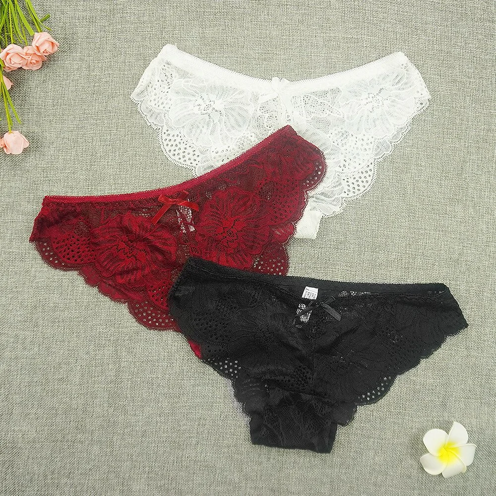 Billionm Panties Women Tangas Full Lace Sexy Underwear Transparent Thongs Hollow Out Underpants Wholesale Stringi Femme Pants