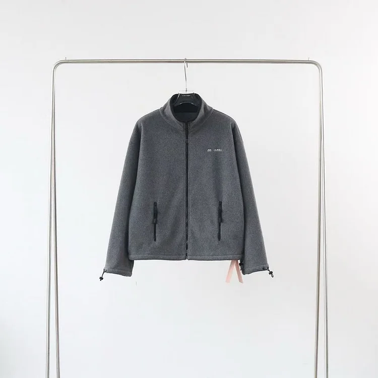 Womens Plus Size Fleece Hoodie Jacket Autumn Winter Casual Clothing Fashion Stand Collar Thick Zipper Outwear Drop Sleeves Coats