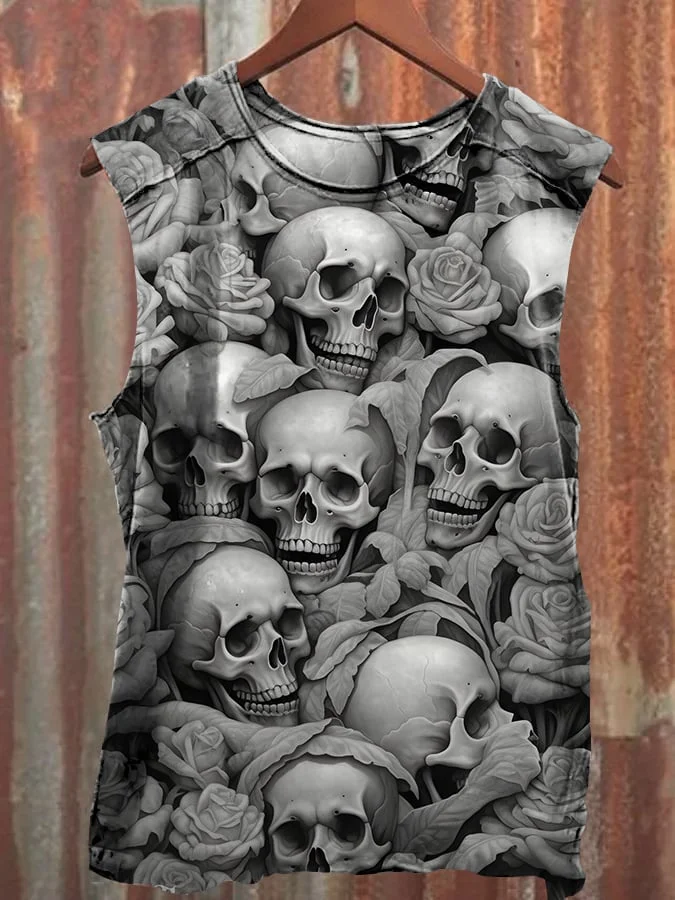 Unisex Vintage Print Casual Vest