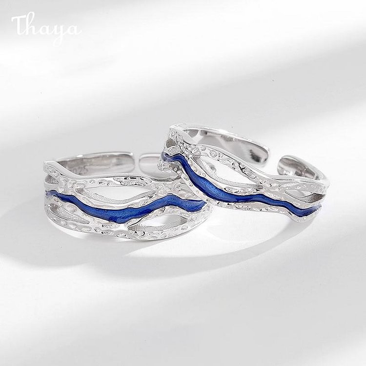 Thaya 925 Silver Galaxy Couple Ring