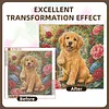 Diamond Painting -5D Full Round Drill Golden Retriever Puppy(40x40cm)