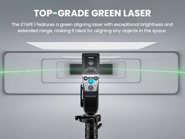 Product Introduction of Mileseey XTAPE1 Digital Tape Measure. Professional 330Ft Laser Measuring Tool & 12Ft Measuring Tape with Green Laser Extension. Instant Digital Readout. P2P. App Sync. Replaceable Blades Module 8