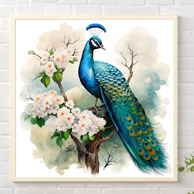 Peacock - Full Square(Partial AB Drill) - Diamond Painting (45*35cm)