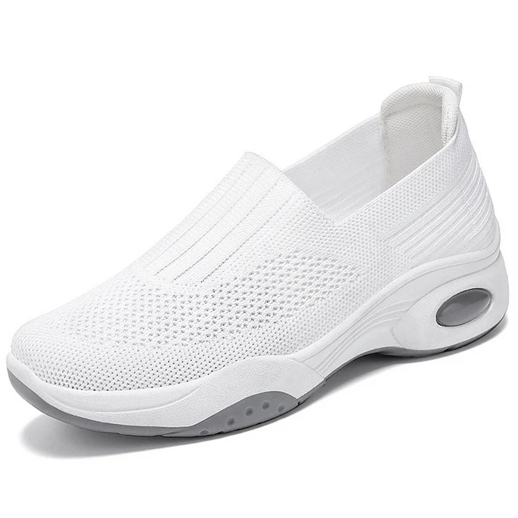Solid Color Round Toe Breathable Slip On Casual Sneakers