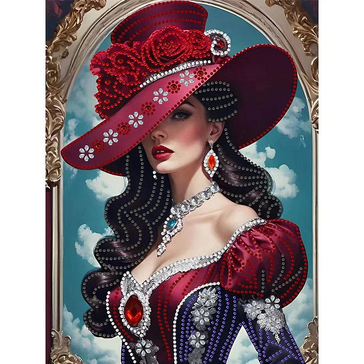 Luxurious Woman 30*40CM (Canvas) Special Shaped Drill Diamond Painting gbfke