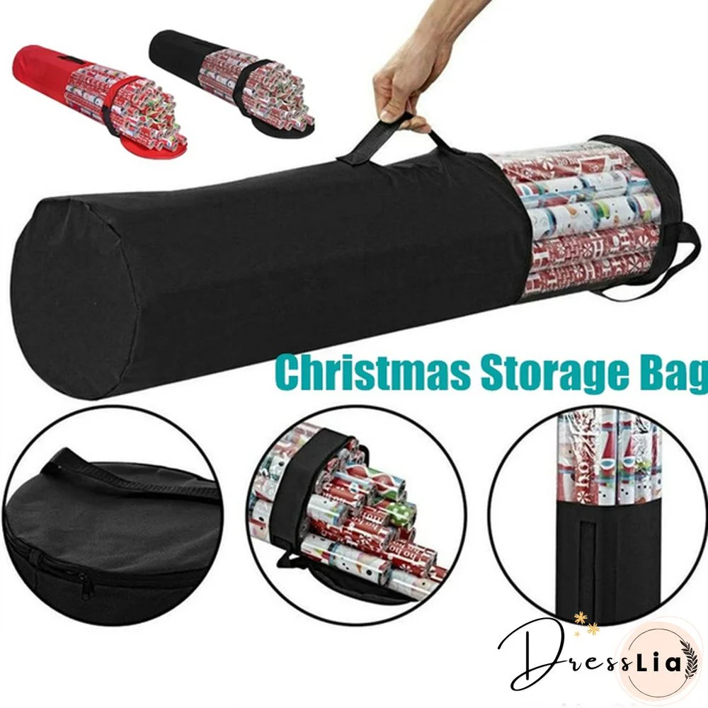 Christmas Wrapping Paper Storage Bag Dust-proof, Insect-proof, Mildew-proof Fits 14-20 Gift Wrap Rolls Xmas Clearance Container