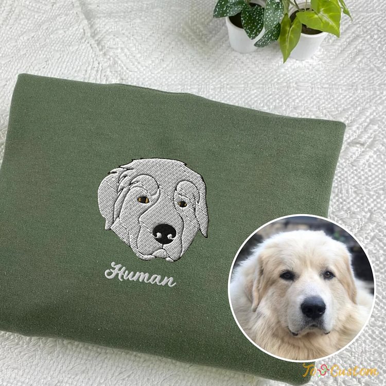 TOSCUSTOM™ Great Pyrenees Sweatshirt or Hoodie Embroidered Gift from Picture
