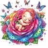Diamond Painting-DIY Crystal Rhinestone Rose Child