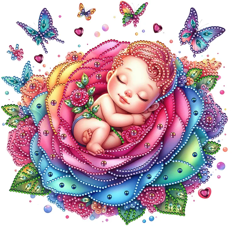 【HUGE 65% OFF SALE】5D DIY Partial Special Shaped Drill Diamond Painting Kit Rose Child Decor30x30cm
