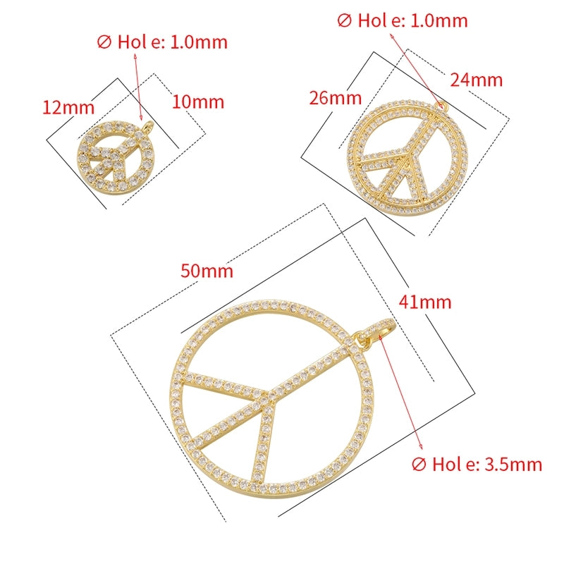 1 Piece 12*10mm Copper Zircon 18K Gold Plated Geometric Pendant Jewelry Accessories