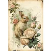 (Big Size) Bunny With Flowers - 11CT Stamped Cross Stitch 40*60cm/15.75*23.62in