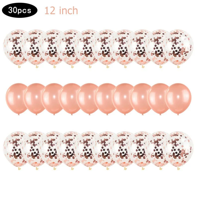 Rose Gold 21st Birthday Party Decoration Happy Birthday Balloons Banner Popcorn Boxes Garland for 21 Years Old Party Supplies