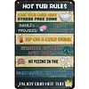 Hot Tub Rules  - Warning Vintage Metal Signs(12*16Inch)