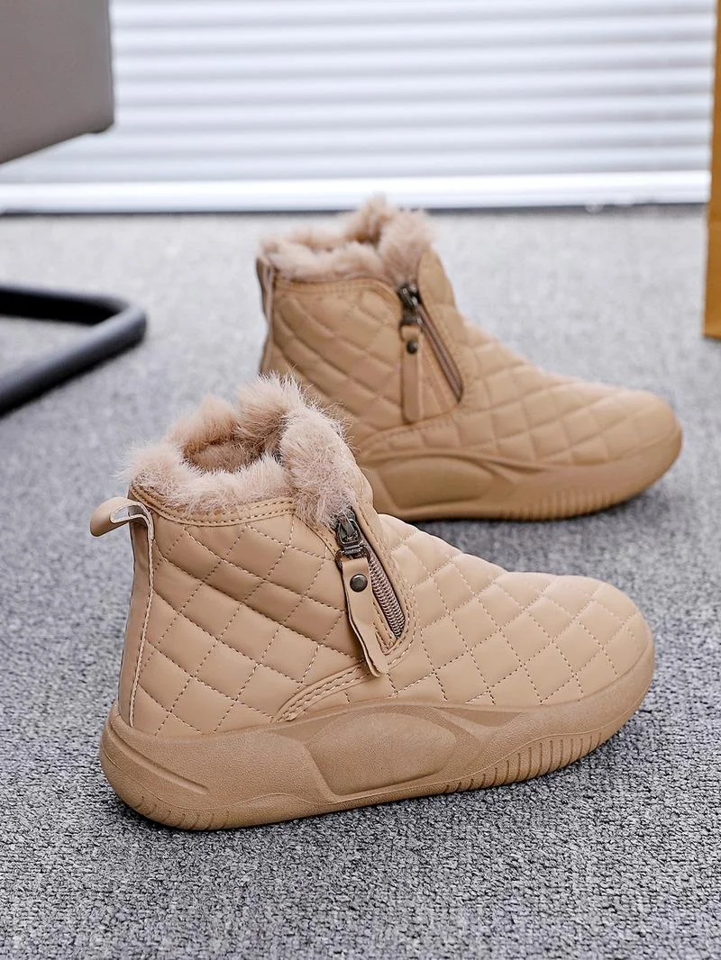 New Thick Sole Women's Shoes, Fleece Lined Fashion Warm Short Boots, Comfortable Soft Bottom Casual Sports Sneakers New Thick Sole Women's Shoes, Fleece Lined Fashion Warm Short Boots, Comfortable Soft Bottom Casual Sports Sneakers