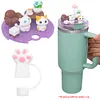 Cat Lid Accessories Charms with Straw Cover for Stanley 40oz Tumbler with Handle