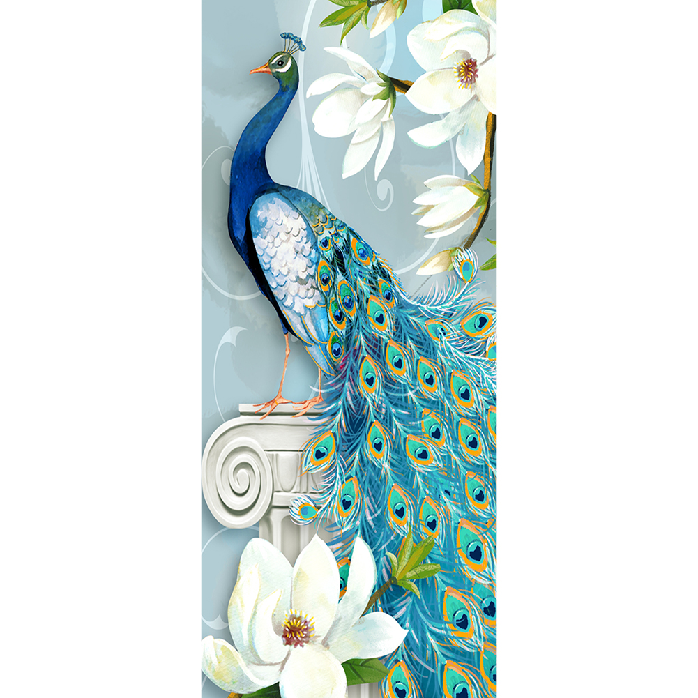 

50*100CM - Round Drill Diamond Painting - Peacock, 501 Original