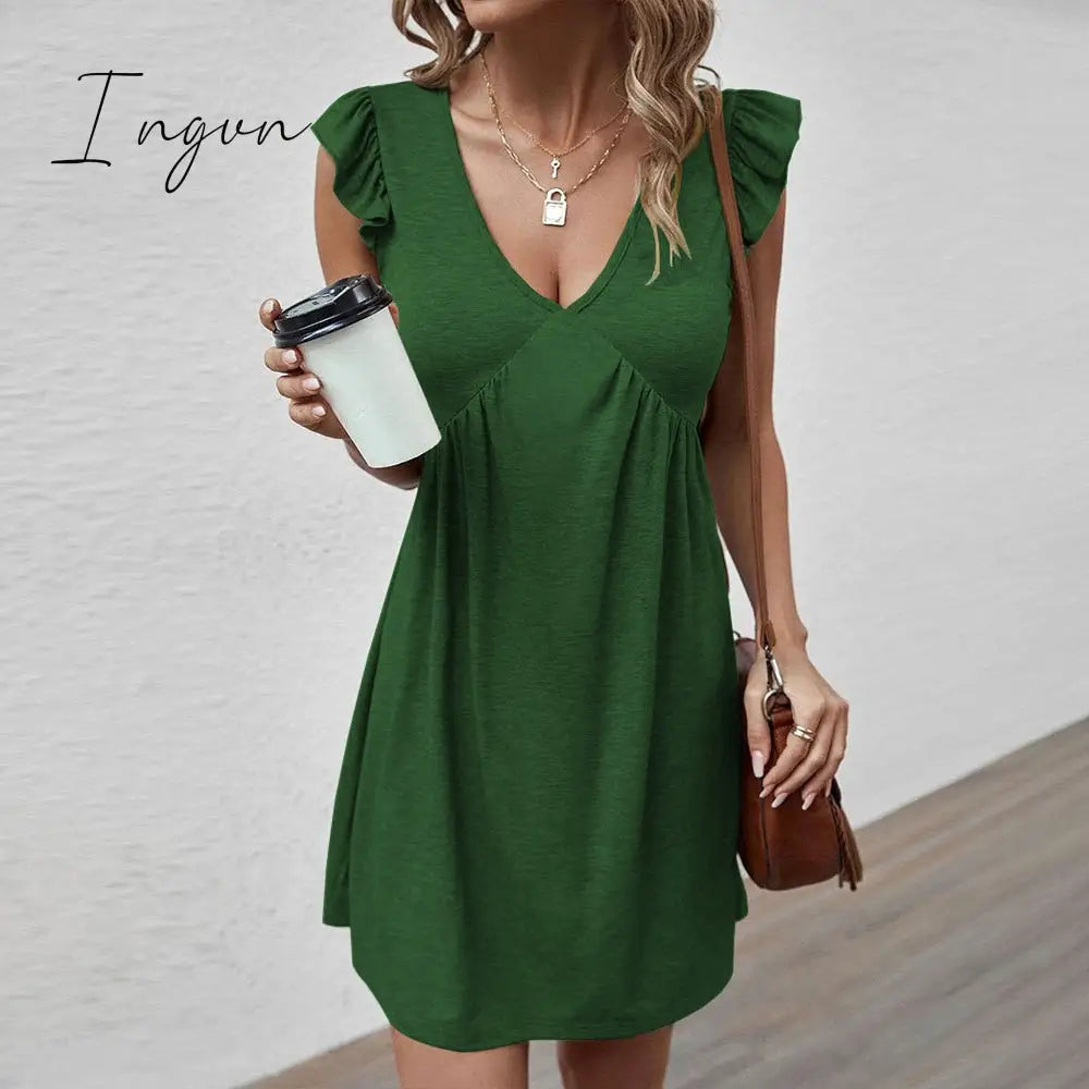 Ingvn - 2023 Summer New European And American Women’s V-Neck Sexy Loose Relaxed Sleeveless Tank