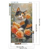 Diamond Painting - Full Round Drill - Cat and Flowers(Canvas|40*70cm)