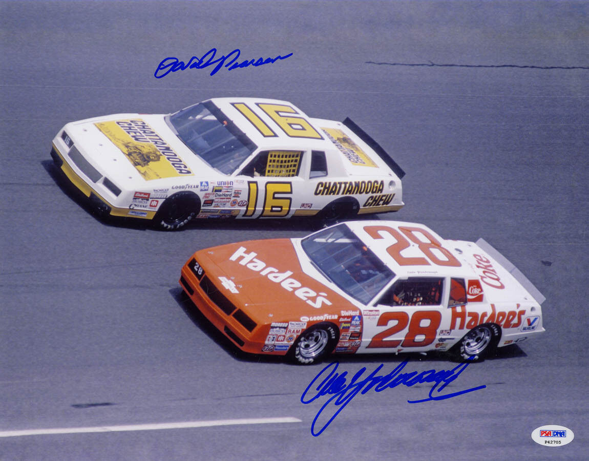 David Pearson Cale Yarborough DUAL SIGNED 11x14 Photo Poster painting NASCAR PSA/DNA AUTOGRAPHED