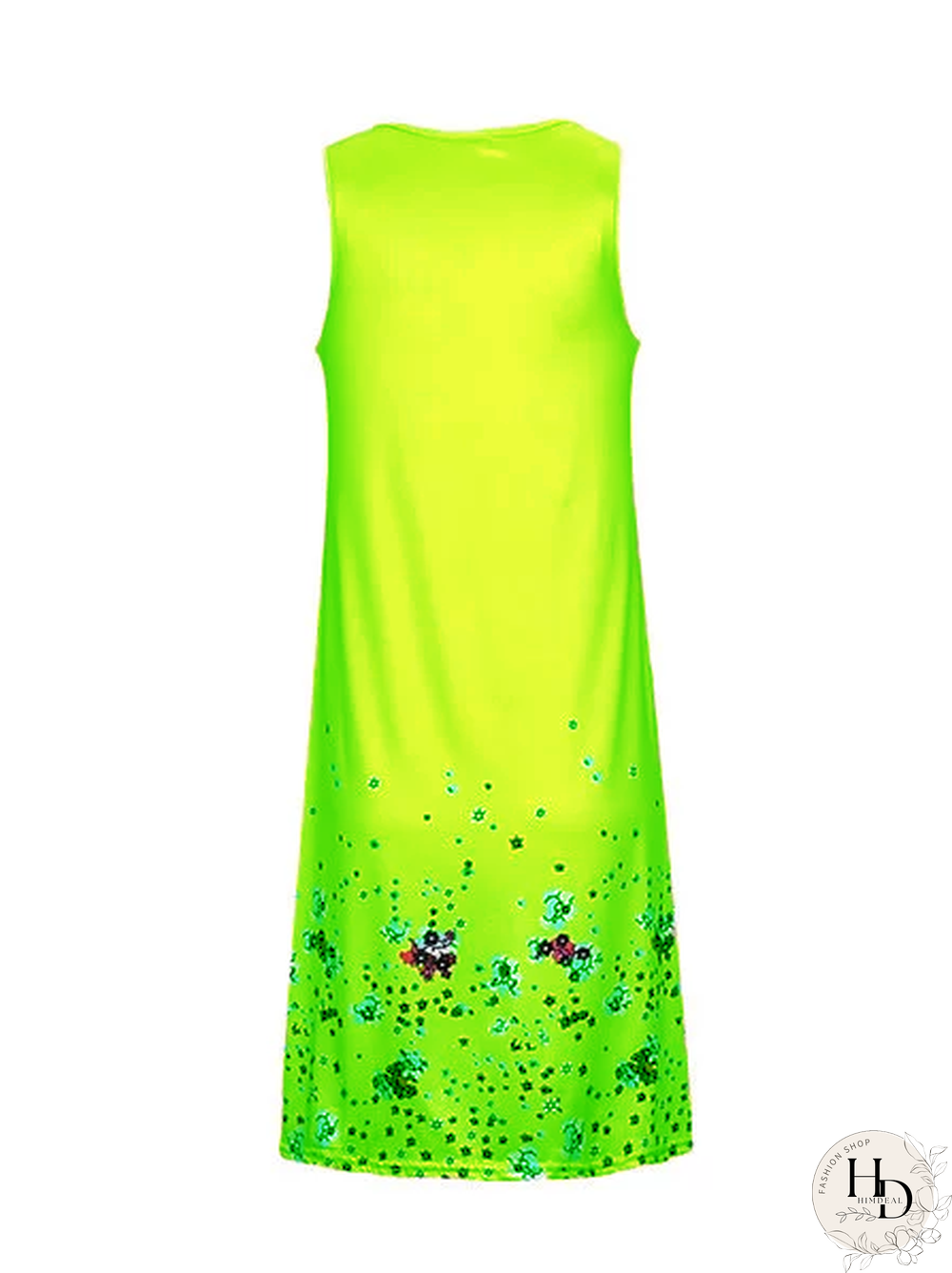 Casual Painted Sleeveless Crew Neck Casual Dresses