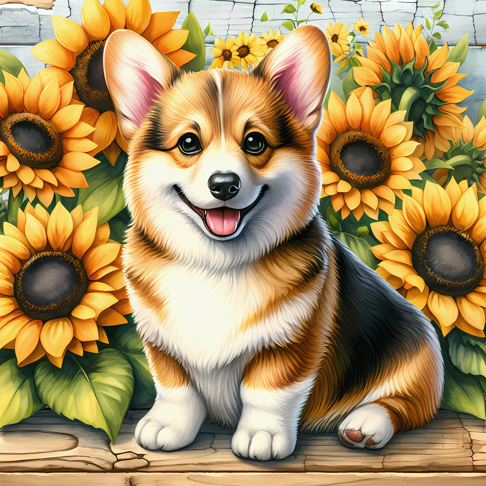 Corgi 40*40cm(canvas) full round drill diamond painting