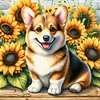 Diamond Painting-DIY Full Round Drill Garden Dog(40*40 CM)