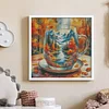 Autumn Cup Full Stamped Cross Stitch Kit 14CT 2-Strand Egyptian Cotton 65x65cm tapestrymarket