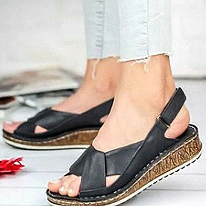 Qengg Women Sandals Wedges Shoes Comfy Platform Flats Ladies Casual Soft Big Toe Foot Correction Sandal Orthopedic Bunion Corrector