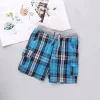 Kid Baby Boy Blue Plaid Shorts Beach Short Cotton Sports Pants