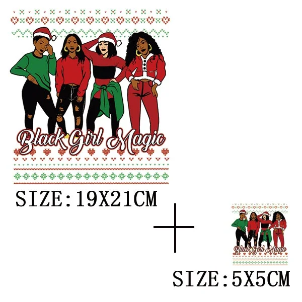 Beautiful Christmas Gift Thermal Sticker On Clothes DIY T-shirt Washable Iron On Patch For Clothing Christmas Design Patch Decor