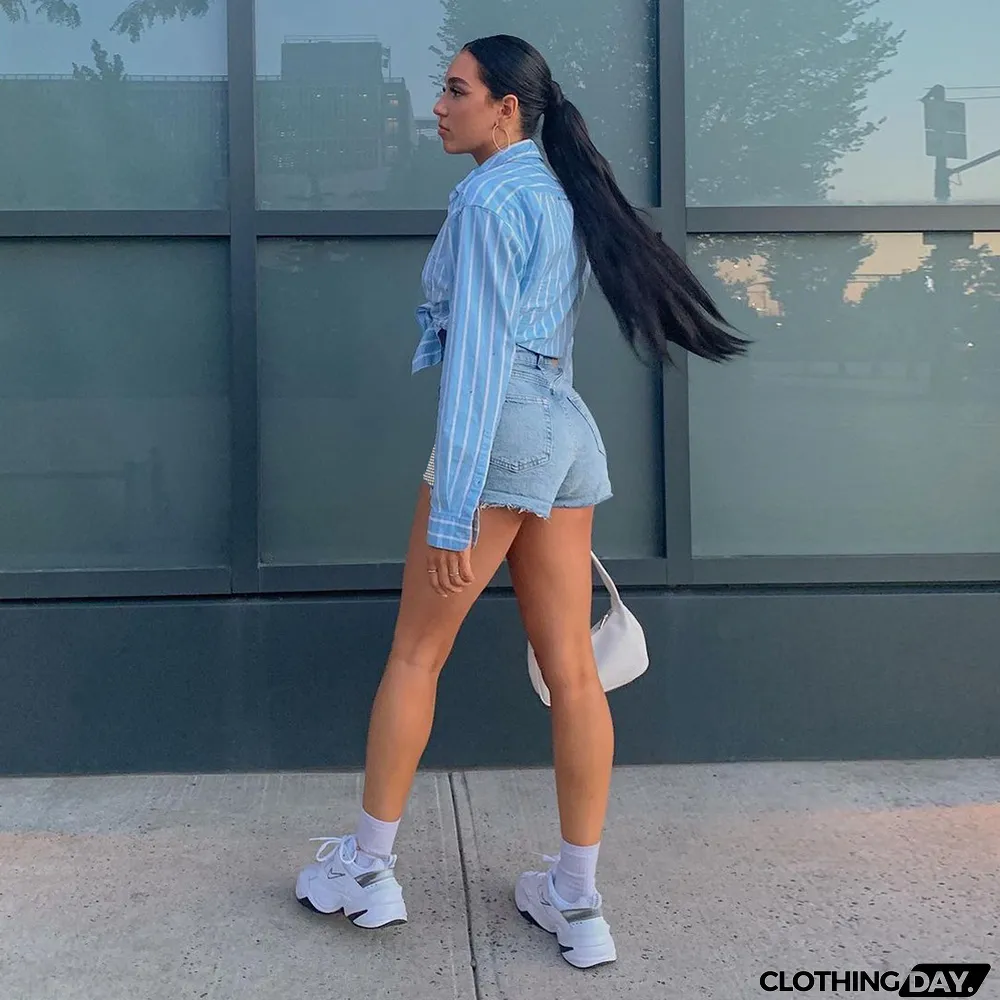 Women Street Trend Patchwork Denim Shorts