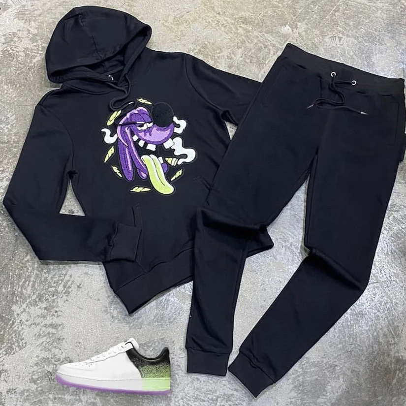 Personalized fashion cartoon casual print hoodie set