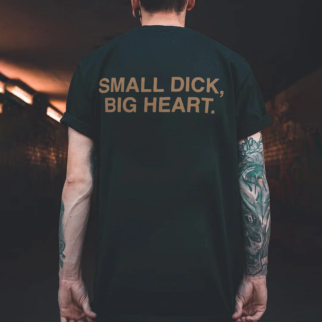 Small Dick, Big Heart Printed Men's T-shirt -  