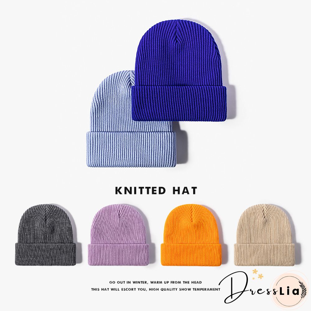Basic Knitted Cold Hat For Autumn And Winter