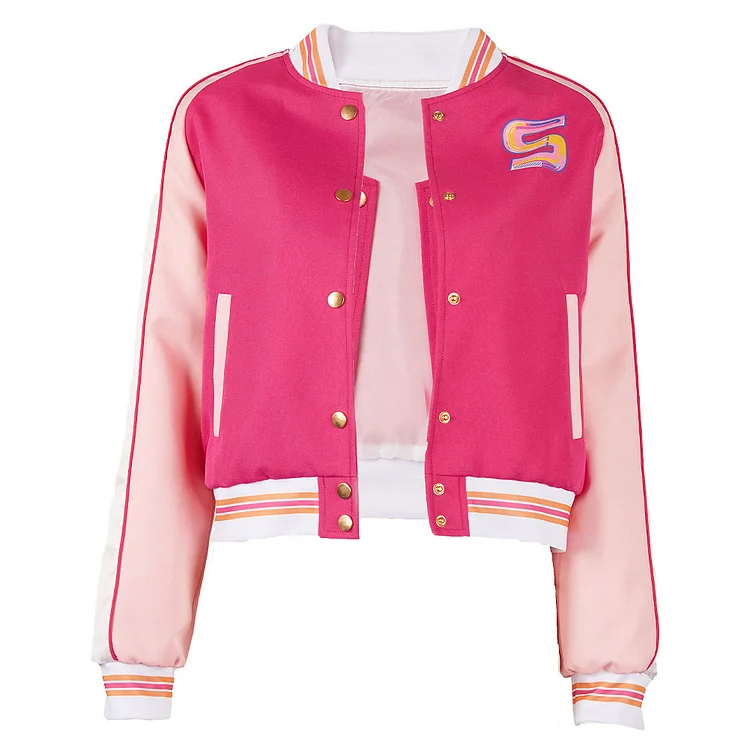 The Substance (2024) Sue Pink Sports Jacket Coat Outfits Cosplay Costume Halloween Carnival Suit