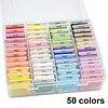 Multi-Color Embroidery Yarn with Transparent Storage Box Cross Stitch Supplies Sewing Embroidery Thread Set for Halloween Christmas Mothers Day