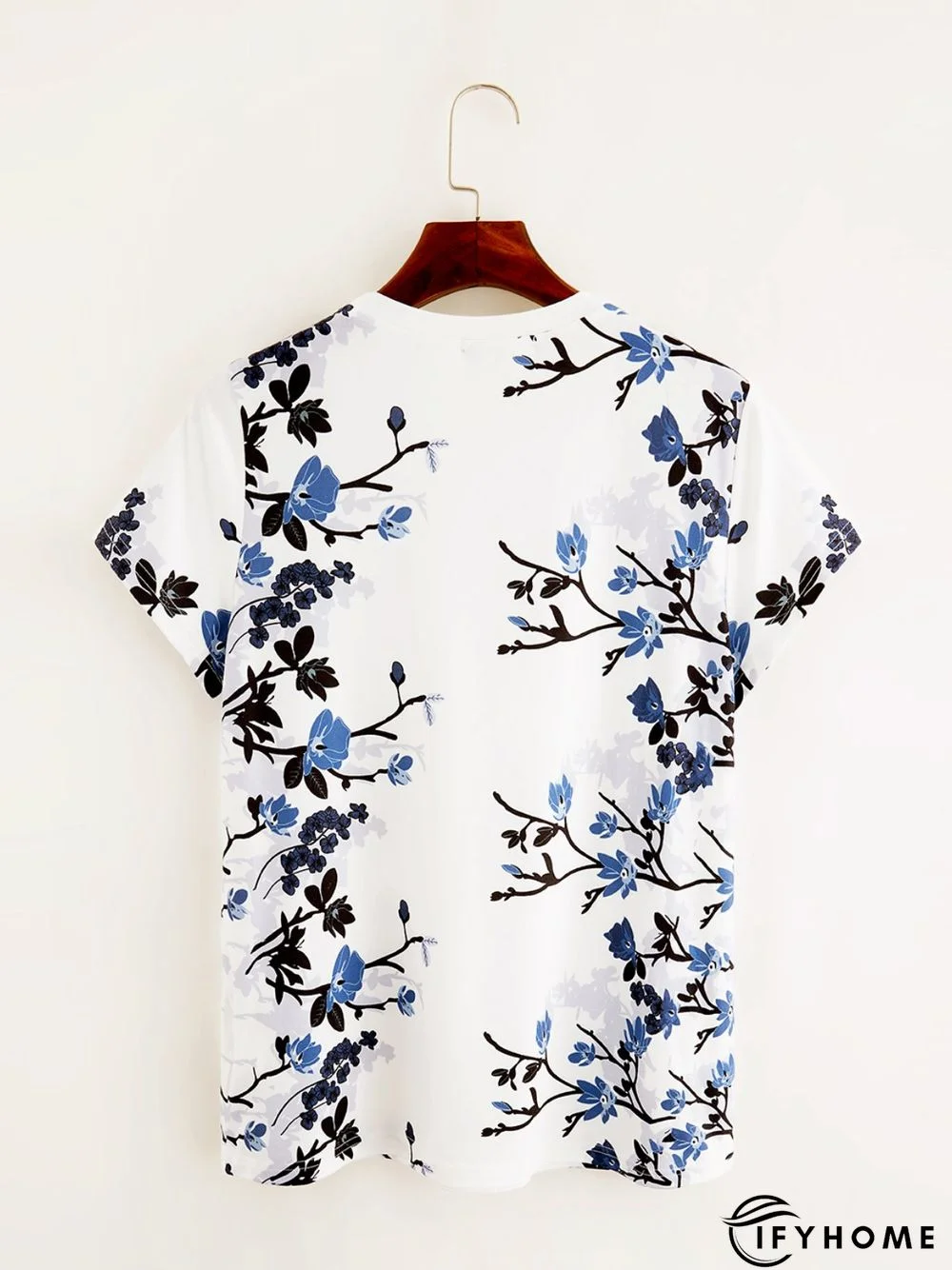 Casual Short Sleeve Round Neck Printed T-shirt | IFYHOME