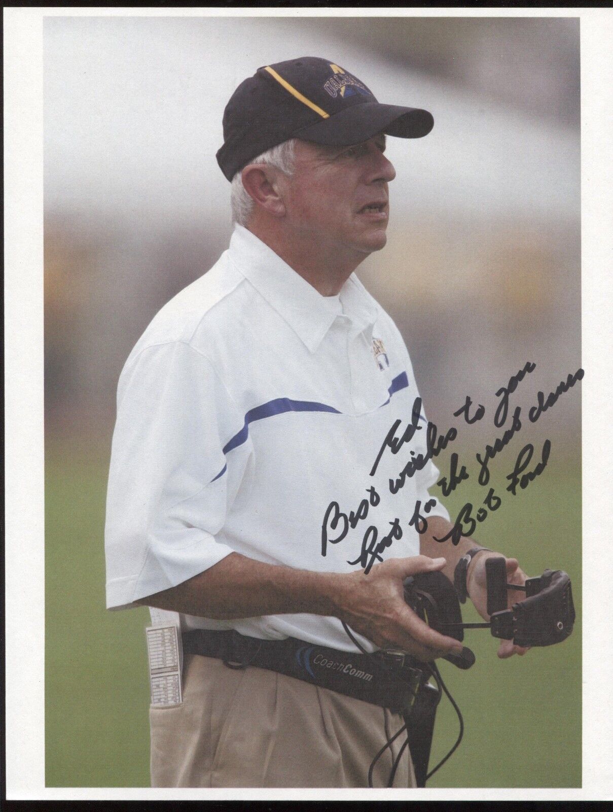 Bob Ford Signed 8.5 x 11 Photo Poster painting College NCAA Football Coach Autographed