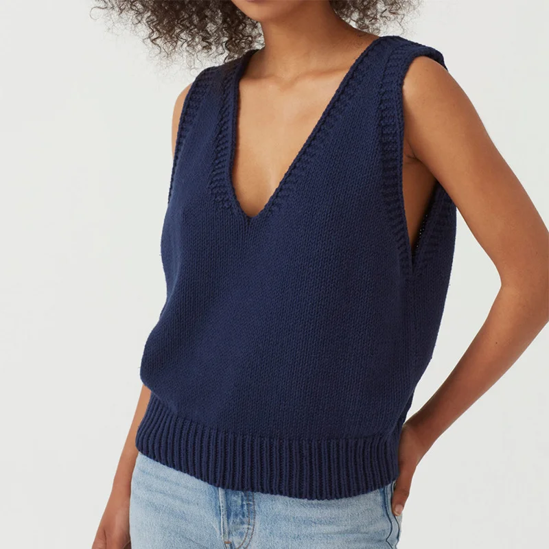 Wongn Wongn And Autumn New Women's Knitted Vest Small Vest Women's Sleeveless Sweater